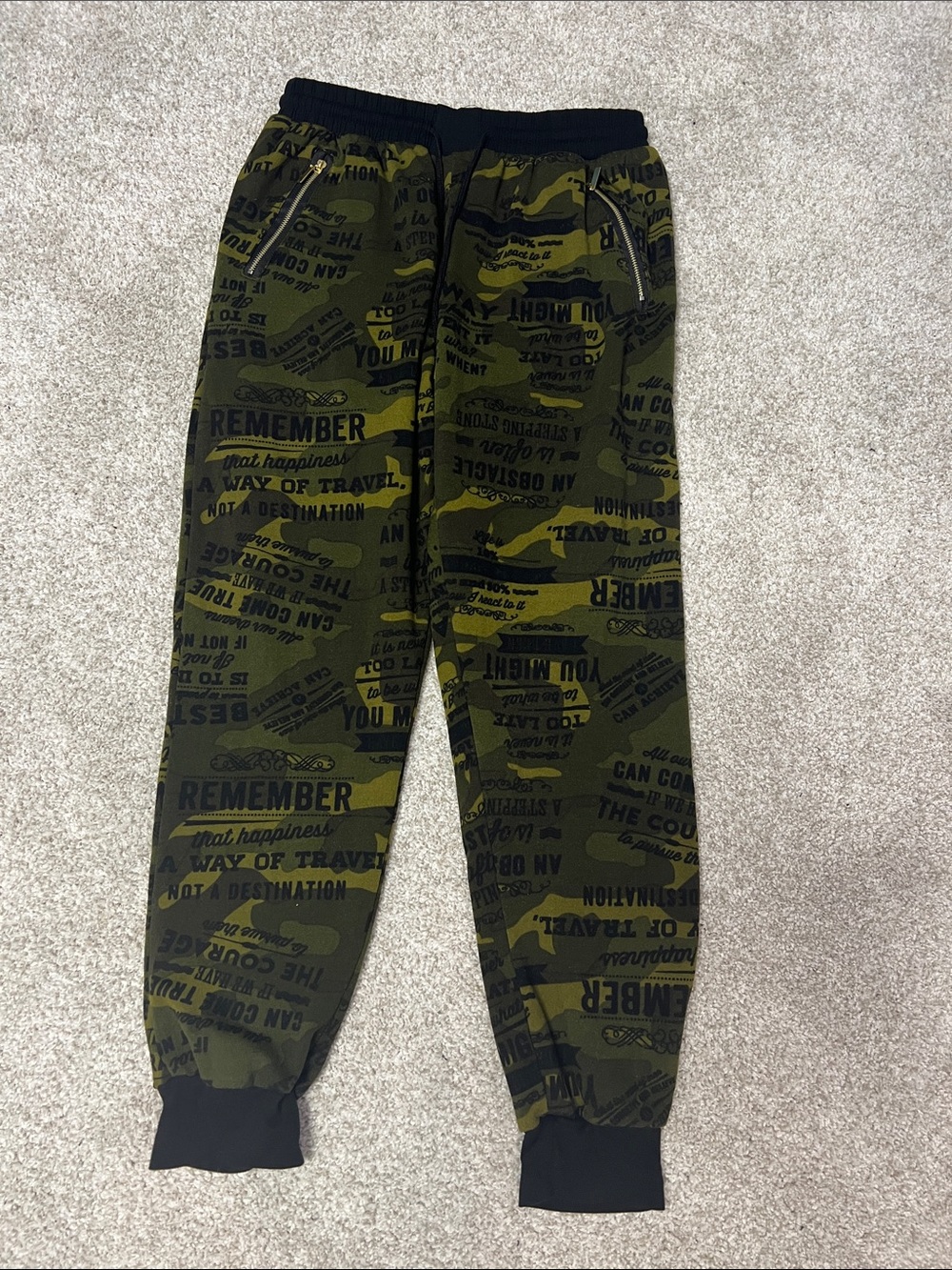 Kids Olive Camo Graphic Jogger Pants
